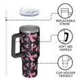 thumbnail image 4 of Pink Breast Cancer Tumbler with Handle and Lid,40oz Double Wall Vacuum Insulated Tumbler,Cups Gift for Women and Men, 4 of 7