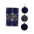 thumbnail image 2 of Christmas Tree Ornaments Set 6 Piece Navy Blue Velvet Christmas Balls 7 X 5 Inch Christmas Tree Decorations for Home and Christmas Party Decor 6 Count, 2 of 6