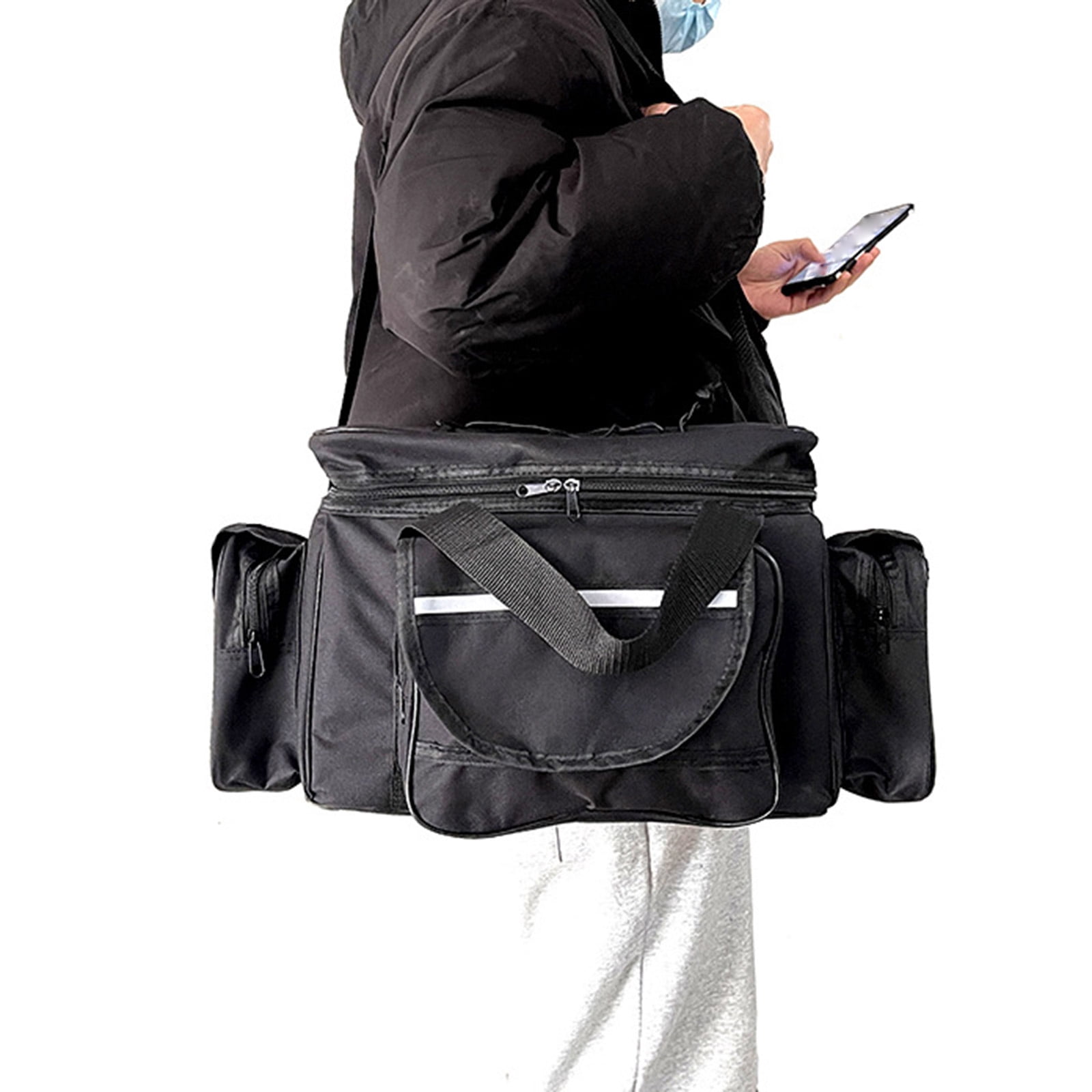 Large Capacity Fishing Tackle Bag MultiPockets Fishing Gear Carrying Bag Outdoor Portable Oxfords Cloth Shoulders Bag