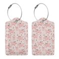 thumbnail image 3 of Naloa Pig Luggage Tag for Suitcase Leather Baggage Tag with Stainless Steel Loop Privacy Cover for Women Men Girls-2 PCS, 3 of 5