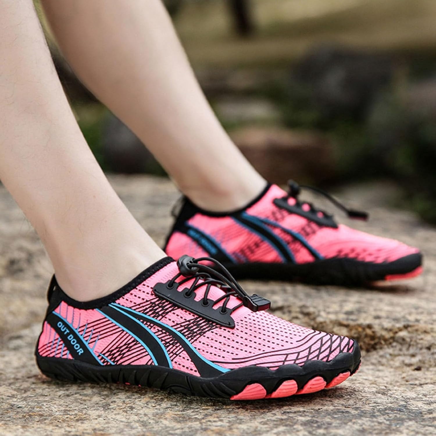 Womens Barefoot Shoes Hiking Boots Wide Sports Shoes Hiking Shoes,Outdoor wading shoes, five-finger beach swimming and fishing shoes, sports climbing mesh shoes