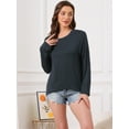 thumbnail image 2 of DARING DIVA Long Sleeve Oversized Round Neck Sleepwear Shirts XL Blue, 2 of 7