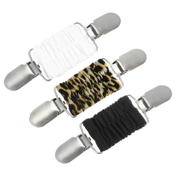 3 Pack Dress Cinch Clips, Dress Back Cinch Clip(White, Black, Printed Brown)