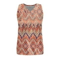 thumbnail image 6 of ITSAME Womens Tank Tops, V Neck Retro Prints Sleeveless Casual Loose Blouse Tops Orange L, 6 of 6