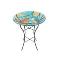 thumbnail image 1 of hometrends Glass Robin Birdbath with Metal Stand, 1 of 1