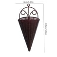 thumbnail image 3 of Plastic Hanging Wall Vase - Woven Look Rattan Style Wall Mounted Flower Basket, White Plastic Planter for Living Room/Garden/Patio Decor (9.84x5.12in), 3 of 7