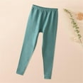 thumbnail image 4 of Lenpel Children's Base Layer Pants Girls Boys Cotton Elastic Waist Pull on Leggings Thermal Underwear Bottoms 2-15 Y(Green,14-15 Years), 4 of 4