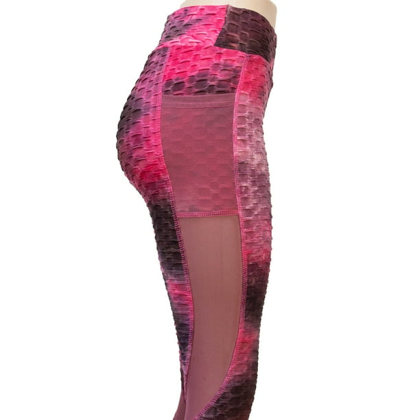 Pantalones De Yoga Mallas casuales para mujer Malla transpirable con bolsillos para deportes de gimnasia (XXL Rose Red) Tmvgtek Para Estrenar