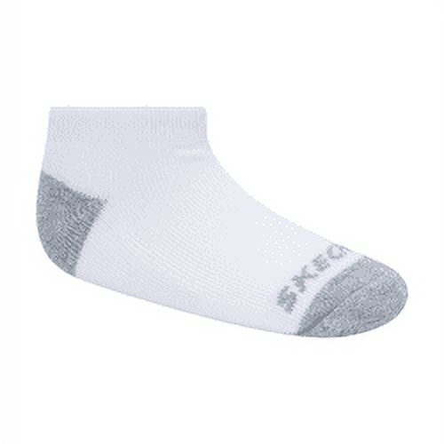Skechers Kids Boys' 10 Pack 1/2 Terry No Show Socks, Grey/Black, 5-6.5