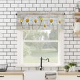 thumbnail image 4 of Windows Valances Curtain Daisy Flower Kitchen Valances Rod Pocket Spring Floral Retro Wood Grain Window Treatment Short Topper Curtains for Kitchen Living Bedroom 1 Panel,54 by 18 inch, 4 of 6