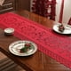 thumbnail image 4 of Camino de mesa navideño de encaje rojo | Decoración festiva para fiestas | Mantel de poliéster de 183 x 33 cm para uso en interiores y exteriores, 4 of 5