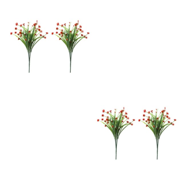 Cateissary De flores artificiales de plástico, plantas falsas, arreglo de ramo de flores de imitación para decoración de jardín, porche, Naranja 2piezas