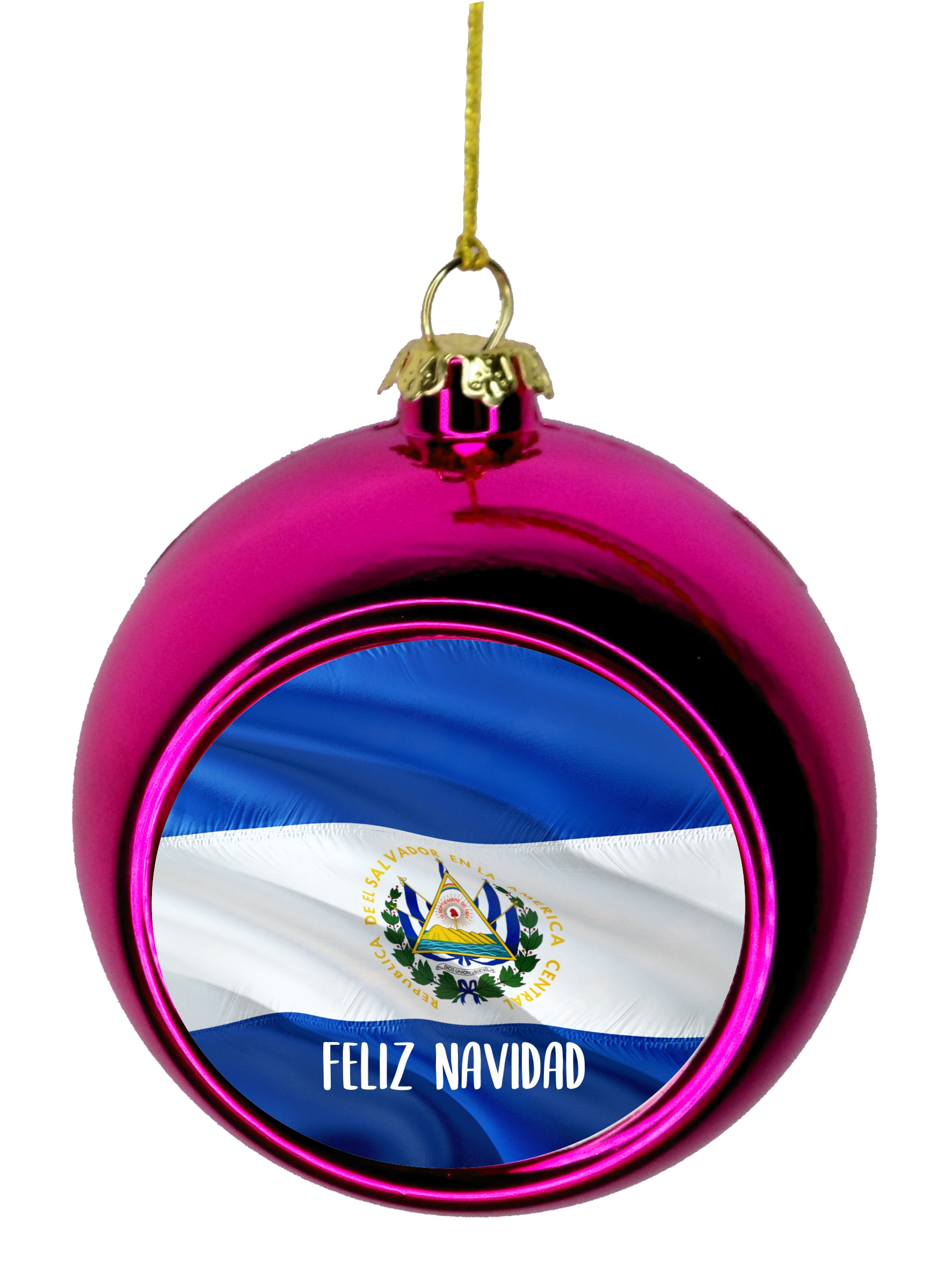 El Salvador Ornament El Salvador Christmas Ornament Flag Feliz Navidad