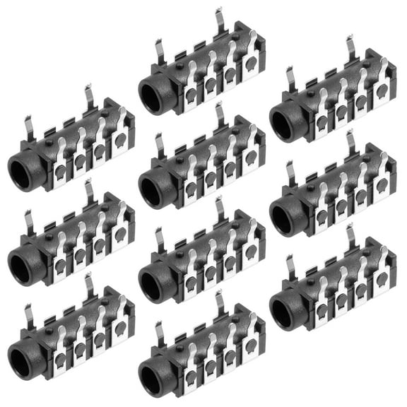 10Pcs PCB Mount 3.5mm 6 Pin Socket Stereo Jack Audio Video Connector PJ-313E-6P