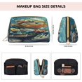 thumbnail image 2 of Bingfone Colorful Plant Turtle Print Leather Makeup Bag, Portable Hand-held Zipper Female Cosmetic Bag Toiletry Bag, Suitable for Home and Travel, 2 of 6