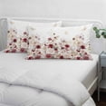 thumbnail image 3 of Red Spring Floral Pillow Covers, Linen Long Throw Pillow Case, Elegant Pastoral Flowers Watercolor Holiday Pillow Protector Decorative Cushion Cover for Living Room/Bedroom 16" x 24", 3 of 8