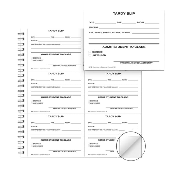 Libro de registro Hammond & Stephens sin papel con 300 tardy slips