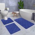 thumbnail image 6 of 3-Piece Memory Foam Bath Mat Set, Universal Soft Non-Slip Toilet Mats, Dark Thick Absorbent Machine-Washable Quick-Dry Rugs, 6 of 7
