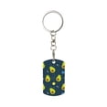 thumbnail image 2 of Uemuo Avocado in Space Pattern Rectangular Metal Keychain - Durable, Stylish, and Personalized Key Ring for Men and Women,Engraved Keychain,Gift Slim Sturdy Keychain, 2 of 7