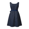 thumbnail image 5 of Tisuna Girl'S Dresses Short Sleeve Square Neck Striped Dress Teen Kids Festival Party Comfort Fit Dresses Size 11-12 Years, 5 of 5