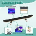 thumbnail image 4 of 31'' Complete Skateboard 7 Layer Canadian Maple Double Kick Deck Skateboards night sky stars nebula clouds cosmos galaxy Skate Board for Beginner Adult Gifts, 4 of 5
