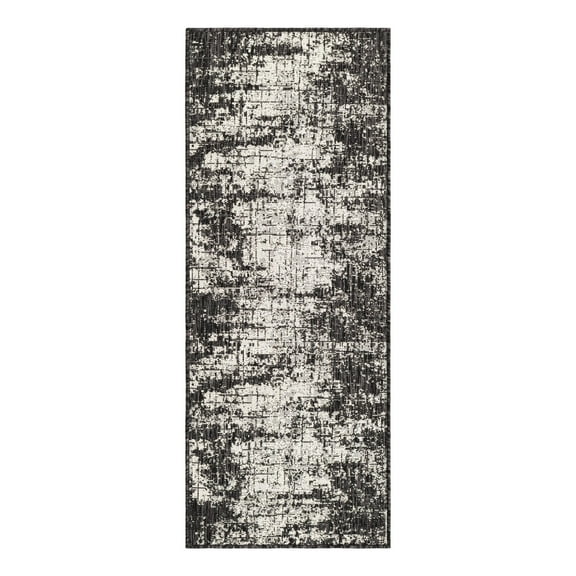 Unique Loom Outdoor Modern Collection Area Rug - Nephele (2' x 5' 3" Runner Black and White)