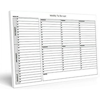 Weekly TO DO List Notepad, 50 Page Task Planner Pad w/Daily Checklist,  Priority ToDo Checkbox & Note Sections. Desk Notebook Pad to Organize  Office.