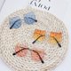 thumbnail image 3 of Gafas de sol con forma de gato para niñas de metal acentuado con lazo bonito para niños, azul claro Feliz Sencillez, 3 of 3