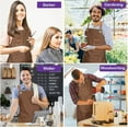 thumbnail image 6 of Shop Aprons for Barista Bartender Hairstylist Painting Gardening Work, Cross Back Strap Adjustable for Men Women Apron with Large Pocket, Canvas Chef Apron for Kitchen Cooking Baking Grilling -Brown, 6 of 7