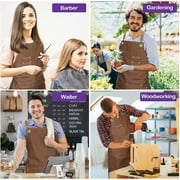 Magimate Utility Apron for Professionals and Hom Cooking, Adjustable Cross Back Strap, Large Pocket, Canvas Chef Apron - Brown
