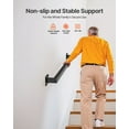 thumbnail image 5 of Wall Mounted Stair Handrail 4ft Black Iron, Indoor Staircase Railing, 250lbs Capacity, 5 of 11