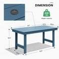 thumbnail image 4 of SERWALL Outdoor HDPE Dining Table Set, 7-Piece Outdoor Dining Table Sets with Umbrella Hole, Navy Blue, 4 of 6