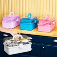 thumbnail image 5 of 13.3 Inch Craft Box Organizer and Medicine Organizer Storage with 2 Tier Tray,Multifunctional Plastic Sewing Organizer,Cute First aid Kit Empty Box with Handle and Craft Supply Organizer, 5 of 7