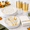 Maple leaves Pumpkins, variant on Fall Pumpkins Plastic Thanksgiving Disposable Dinnerware Set for 25 Guests