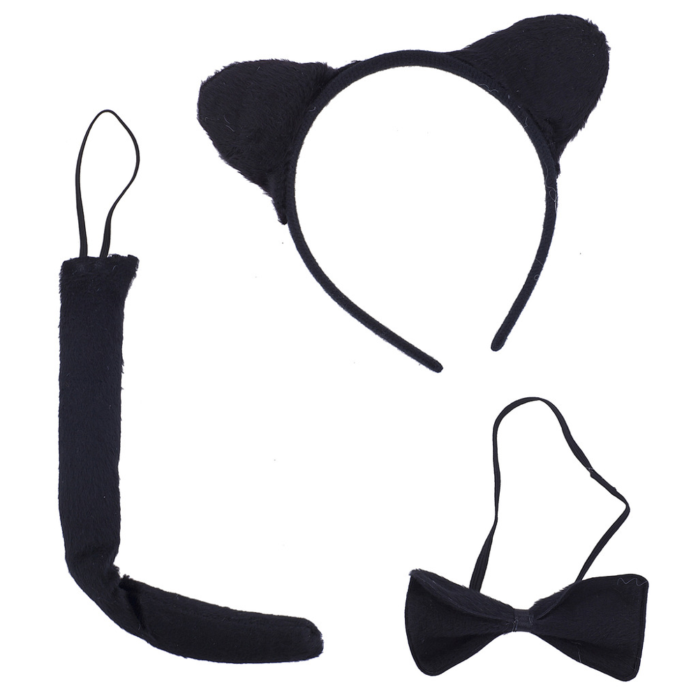 Lux Accessories Black Cat Kitty Ear Headband Halloween Costume