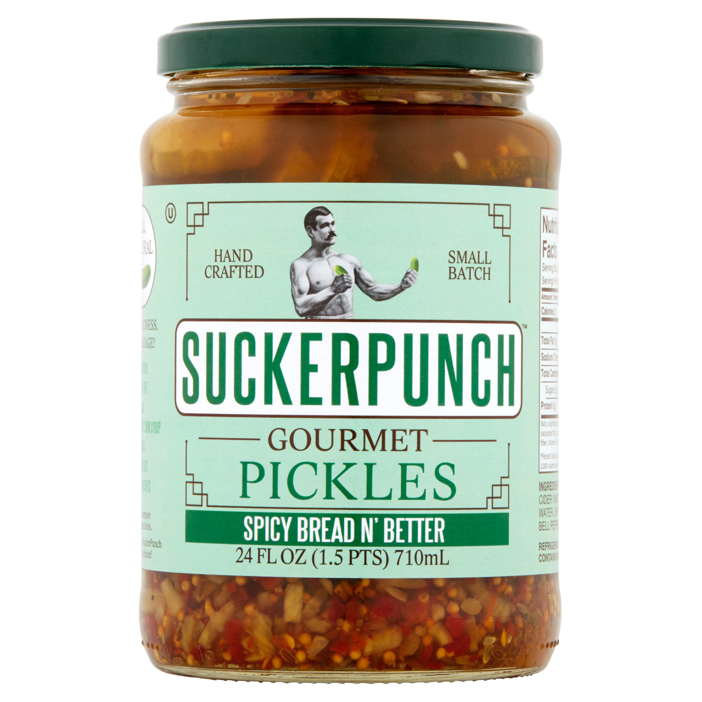 SuckerPunch Spicy Bread N' Better Gourmet Pickles, 24 fl oz
