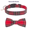 thumbnail image 4 of Collar navideño para perros PTDECOR con lazo a cuadros para perros medianos, 4 of 5