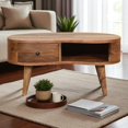 thumbnail image 2 of Artisan Furniture Solid Wood Mini Oak-ish Wave Coffee Table, 2 of 10
