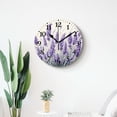 thumbnail image 4 of 16 Inch Wall Clock Battery Operated Silent Clock Decorative for Office, Kitchen, Outdoor, Living Room，Lavender Flower Watercolor White Colorful, 4 of 4