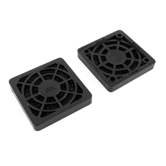 Uxcell 2 Pcs Computer Laptop Plastic Black Square Fan Filter Anti Dust Mesh