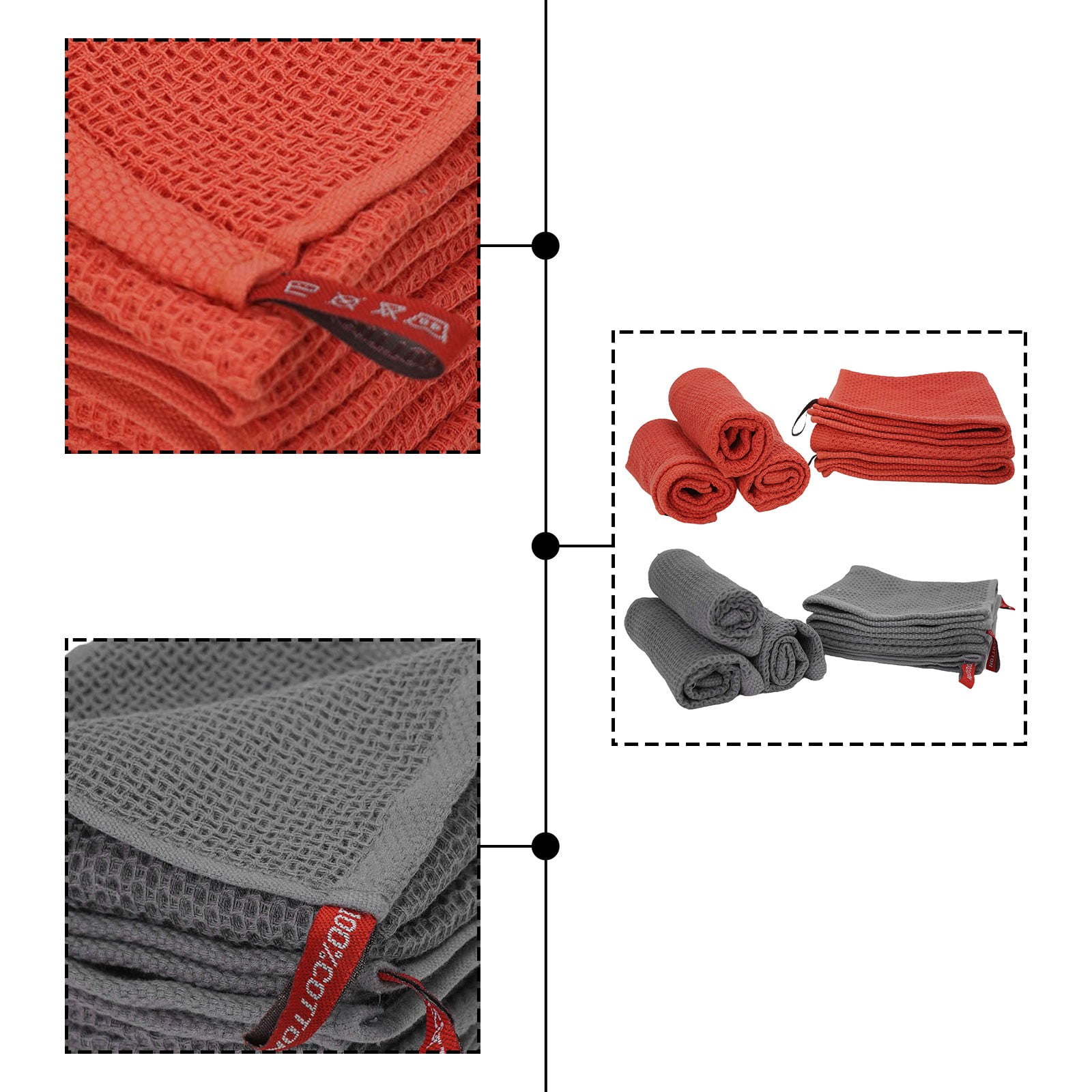 Basics Torchons De Cuisine Gaufrés En Coton Biologique, Ultra