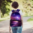 thumbnail image 6 of Travel Backpack for Men,Backpack for Women,Bridge Night Purple Sky Wolf, 6 of 6