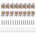 thumbnail image 1 of Jinsinto 4 Sets/16pcs Spring Loaded Mirror Hanger Clips Frameless Mirror Glass Wall Hanging Fixing Kit Mirror Mounting Clips with Rawl Anchors and Screws, 1 of 5