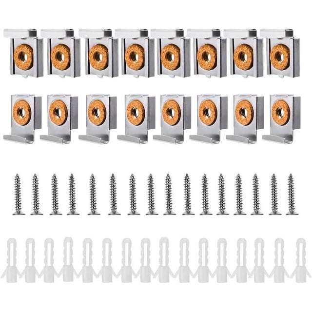 Jinsinto 4 Ensembles/16 Pcs Clips de Suspension pour Miroir à Ressort Kit de Fixation Murale pour Miroir Sans Cadre avec Ancrages Bruts et Vis