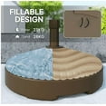 thumbnail image 6 of Outsunny Round Patio Umbrella Base Holder  Heavy Duty Outdoor Umbrella Stand Base  Filled Up to 62lbs with Stand or 51lbs with Water for Garden  Poolside  Brown, 6 of 6