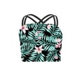 thumbnail image 1 of iEFiEL Girls Double Cross Shoulder Straps Swimming Crop Top Vest Butterfly Prints Tankini Tank Top Swimwear Black 8, 1 of 5