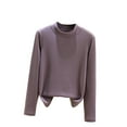 thumbnail image 2 of ClodeEU Women's Round Neck Base Layer Long Sleeve T Shirts,Long Sleeve Cozy Top Purple,Womens Plus XXL, 2 of 5