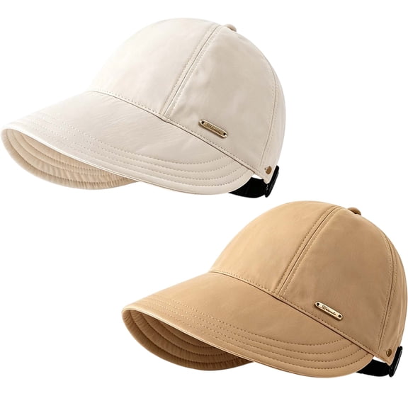 2/4 Pack Wide Brim Sun Visors for Women, UPF 50 Open Top UV Protection Adjustable Cap, Golf Beach Ponytail Outdoor