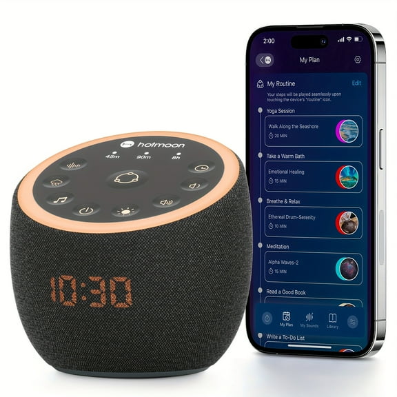 Hotmoon Pro 2 Smart White Noise Machine, 388 Sounds App Control, Night Light for Home Office Yoga Sleep Meditation Focus Gift
