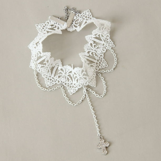 Elegante Noble Simple hermoso vestidos de mujer accesorios estilo Punk hecho a mano blanco cuello estrecho gargantilla collar corto